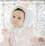 秋冬婴儿帽子宝宝套头帽纯棉儿童毛线帽男女童0-3-6个月2岁护耳帽