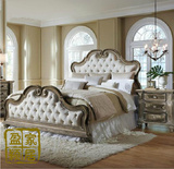 欧式床皮床简约实木床双人床1.8米新古典后现代布艺家具 特价