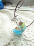 玻璃球项链夜光砂海洋生态瓶海星贝壳漂流瓶滴胶时光宝石生日礼物