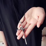 男女十字架戒指简单秋夏日韩国流行装饰品长款毛衣链项链包邮欧美