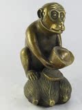 热卖纯铜小猴子摆件风水生肖猴工艺品摆设招财古玩铜器家居饰品热