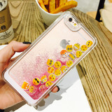 韩国可爱表情图案iphone6s闪粉流沙手机壳6plus流动液体保护套