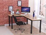 特价电脑桌台式家用办公桌L型书桌现代简约钢木转角电脑桌宜定制