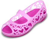 crocs美国正品代购童鞋 卡洛驰女童时尚镂空透气心形鞋凉鞋