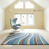 时尚宜家简欧地毯客厅茶几沙发卧室满铺地毯现代家用地毯 渐变蓝