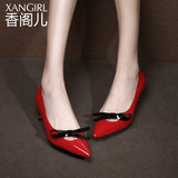 XANGIRL/香阁儿2016夏季新款欧美时尚蝴蝶结装饰性感尖头凉鞋