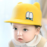 儿童帽子秋款鸭舌帽宝宝毛呢棒球帽男女童韩版1-4岁马术帽礼帽