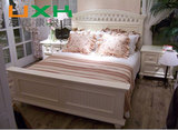欧式全实木双人床白色婚床1.5m1.8床尺寸可定制定做北京工厂直销
