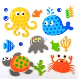 幼儿园教室墙面装饰 儿童房立体墙贴3D泡沫章鱼螃蟹 海洋鱼类