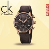 新款香港代购专柜正品ck手表男士商务休闲手表 真皮男表 K2G276G3