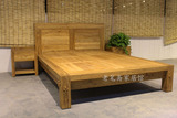 现代榆木家具全实木双人床 单人床古典家具 定做榫卯工艺家具北京