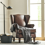 美式老虎椅欧式复古高背皮艺沙发单人会所单人休闲沙发椅子促销