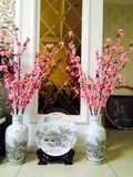 仿真桃花枝假桃花樱花枝客厅树枝家装饰品摆件干花盆栽塑料花绢花