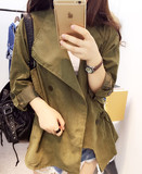 柔柔家2015新款韩版修身中款加大码风衣外套女装显瘦风衣女Y605