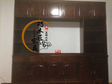 广州白色电视组合柜壁柜实木松木家具吊柜四门衣柜顶柜定制做