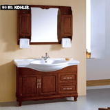 简约现代橡木浴室柜欧式整体卫浴浴柜实木落地洗手台盆组合一体盆