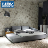 纳威布艺床现代简约卧室榻榻米1.8 2米成人双人床卧室家具