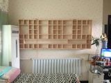 定制实木隔板壁挂置物架茶壶展示架小饰品创意格子架储物柜