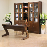 胡桃木家具纯实木胡桃木书桌现代中式 高档书房家具写字桌办公桌