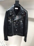 【现货】SAINT LAURENT PARIS SLP GD同款 超限量徽章小羊皮夹克