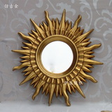 现代欧式法式 客厅太阳神装饰镜 玄关镜子 壁挂墙面装修镜框 挂镜