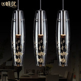 LED水晶吊灯饰餐厅灯具吧台饭厅灯罩创意个性三头单头简约后现代