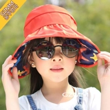 韩版儿童帽子可折叠防晒帽宝宝遮阳帽夏天女童太阳帽夏沙滩空顶帽