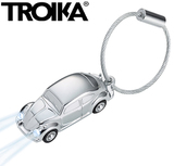 德国Troika 甲壳虫金属汽车男士钥匙扣圈 创意迷你LED小电筒挂件