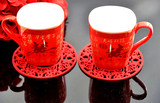 结婚婚庆喜茶杯情侣杯漱口杯对杯红色创意陶瓷旅游洗漱牙缸牙刷杯