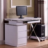 白色烤漆电脑桌台式家用简约现代书桌宜家简易写字台学习桌办公桌