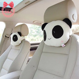 汽车护颈枕靠枕卡通造型熊猫一对车用头枕靠垫座椅车枕头车上用品