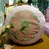 夏季亚麻靠垫粉红绣花造型创意抱枕新品包邮办两用公抱枕坐垫座垫