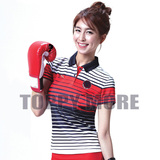 韩版女士羽毛球服翻领短袖女夏运动健身休闲上衣吸湿排汗速干短袖