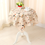 桌布布艺棉麻台布亚麻餐桌布圆桌长方形茶几布正方形床头柜罩盖布
