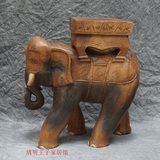 泰国宜家矮换鞋凳子大象凳子客厅茶几实木雕刻装饰凳简约床尾