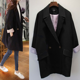 2016春季女装茧型西装女长袖显瘦小西服韩版中长款大码外套 西装