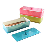 嫒尚宅品 新款筷子盒带盖沥水创意钻石面设计韩国厨房餐具收纳盒