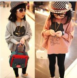 童装女童春秋款上衣1-2-3-4-5-6-7岁儿童韩版长袖外套女孩蝙蝠衫