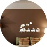 镜面卡通小火车儿童卧房客厅沙发墙背景墙贴3D立体可爱装饰贴包邮