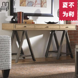 创意简约宜家电脑桌复古台式家用小书桌写字台实木复古长办公桌子