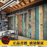 3d实木做旧木纹墙纸复古木板PVC大型壁画卧室酒吧沙发背景墙壁纸
