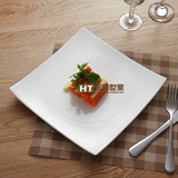 西餐盘子 牛排盘 欧式陶瓷盘子 10寸四方盘正方盘平盘西餐餐具