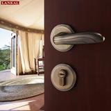 兰卡门锁 古铜色分体锁室内执手锁房门锁具欧式 纯铜锁芯 斯巴达