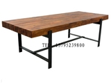 美式法式家具loft工业风铁木餐桌 工作桌 实木办公桌 复古餐桌椅