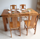 楠竹餐桌 餐桌椅组合 简约现代长方形 可折叠圆桌 方桌 饭桌