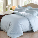 纯色四件套全棉被子床罩1.5m1.8米床上用品简约素色纯棉被单被罩4