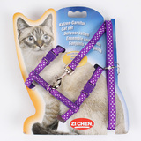 猫咪专用胸背带 波斯猫牵引绳 溜猫绳子 猫链牵引带 宠物牵引绳