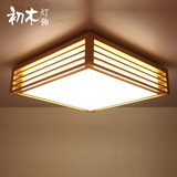 日式吸顶灯具 卧室客厅新中式实木温馨led正方形现代简约艺术房间