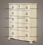 美式欧式田园斗柜五斗柜 现代简约桦木实木储物柜白色中式柜家具