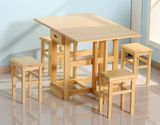 实木折叠餐桌简约现代小户型宜家长方形松木多功能餐桌